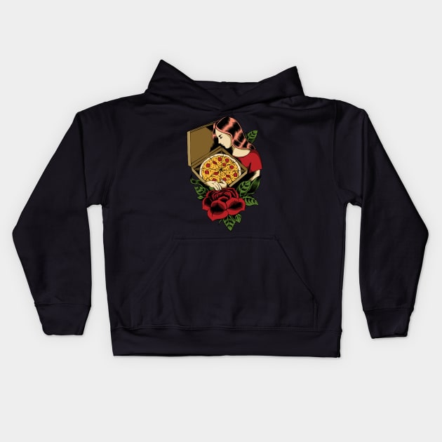 Pizza Forever Kids Hoodie by popcornpunk
